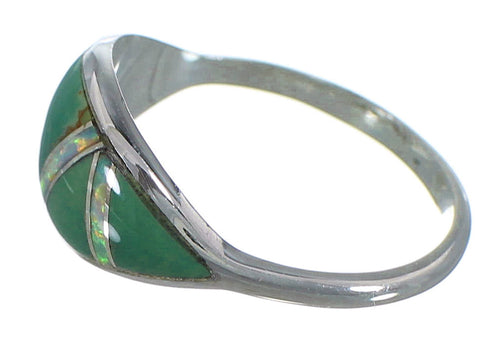 Turquoise And Opal Jewelry Sterling Silver Ring Size 5-1/4 AX52041